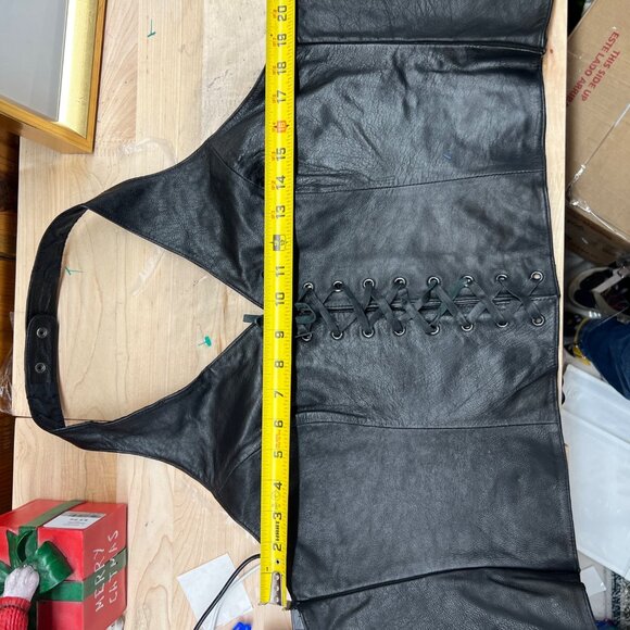 Wilsons Leather Maxima Black Leather Halter Corset Lace-Up Top Size XL - Picture 11 of 14